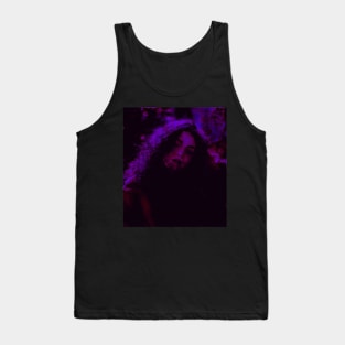 Beautiful girl, in dark place. Red and blue. Dark but beautiful. Tank Top